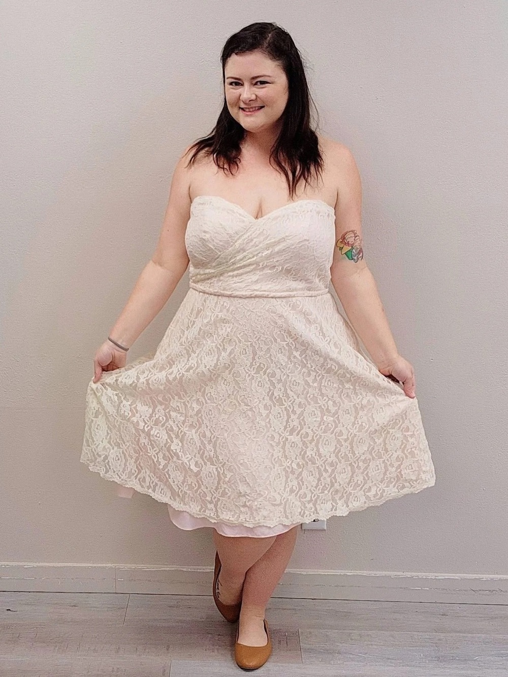 Alfred Angelo Disney Fairy Tale Weddings Light Pink Lace Mini Dress - Size 18